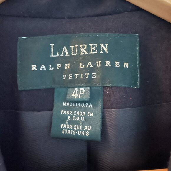 RALPH LAUREN Petite Navy Vintage Blazer 4P - Picture 3 of 14